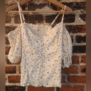 Reformation Floral Tank Off Shoulder Dress Top 12